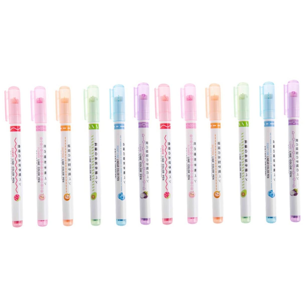 STOBOK 12piezas Marcadores De Tinta Rápida Para Dibujo y Subrayado Rotuladores Fluorescentes Para y Planificación Escolar