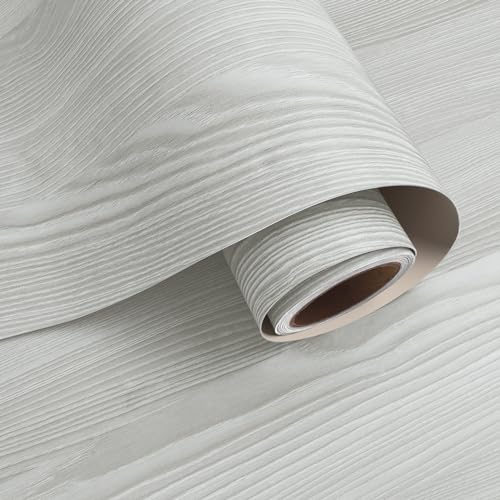 Papel de pared de grano de madera gris autoadhesivo y vinilo impermeable para encimeras 2