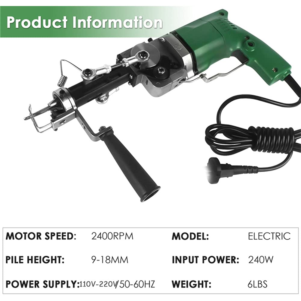 Pistolet do pikowania Wytnij stos Pętla stos Elektryczny ręczny dywanik Maszyny do pikowania Narzędzia do robienia dywanów Elektryczny pistolet do tkania dywanów