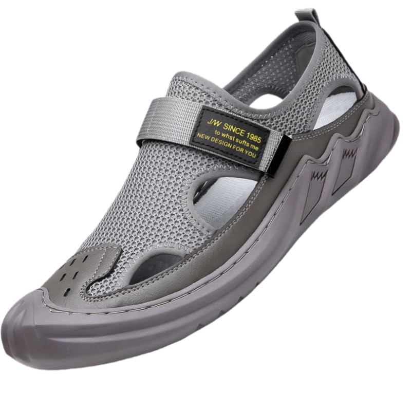 Men's breathable soft-soled lace-up perforated casual sandals - One-piece soft texture design, suitable for summer wear, combining comfort and fashion.