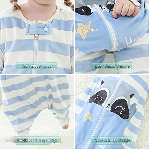 Image of MICHLEY Unisex Baby Wearable Blanket Autumn Winter Toddler Sleeveless Sleeping Bag with Feet,Huanxiong,1-3T