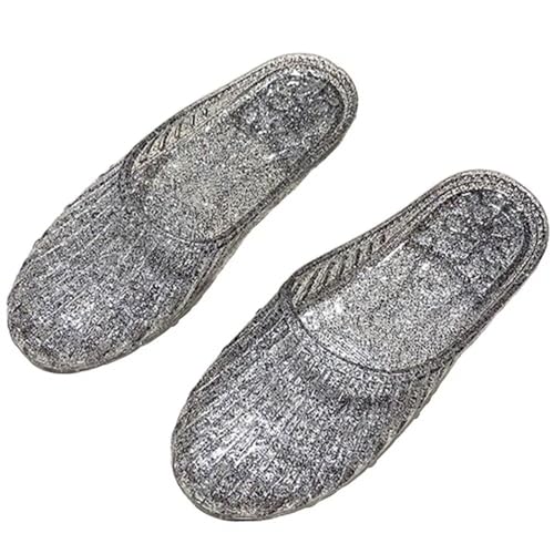 SAILING LU Women's Summer Beach Slip on Jelly Hollow Out Breathable Dressy Flat Sandals Outdoor Indoor Slider Sandals