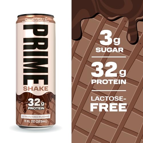 Image of PRIME Shakes, Chocolate, 32g Protein Shake for Muscle Support & Recovery, Ultra-Filtered Milk, Lactose Free, Low Sugar, Low Calorie, Ready to Drink, 11 fl oz, 12 Pack