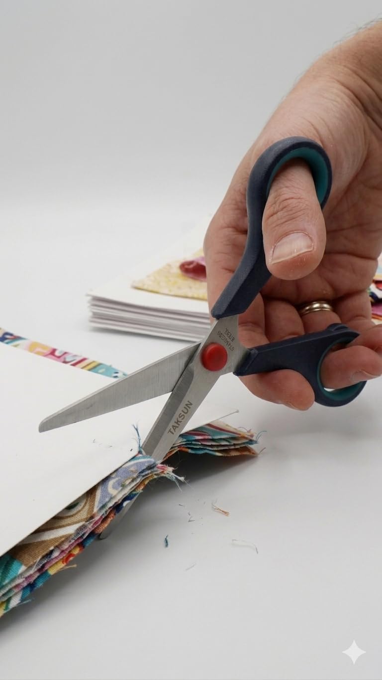 Taksun C2007 7 İnç Profesyonel Paslanmaz Çelik Makas (18 cm) – Ergonomik Yumuşak Saplı, Ultra Keskin Bıçaklı Çok Amaçlı Ofis, Ev ve Hobi Tipi Kesici