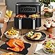 Vicloon Air Fryer Matten Liners,2 Stück Air Fryer Liner,perforierte Ausführung,Wiederverwendbar,Easy Clean Luftfritteuse Pad Antihaft Silikon Zubehör for Ninja,5.3x7.87 Zoll-Schwarz