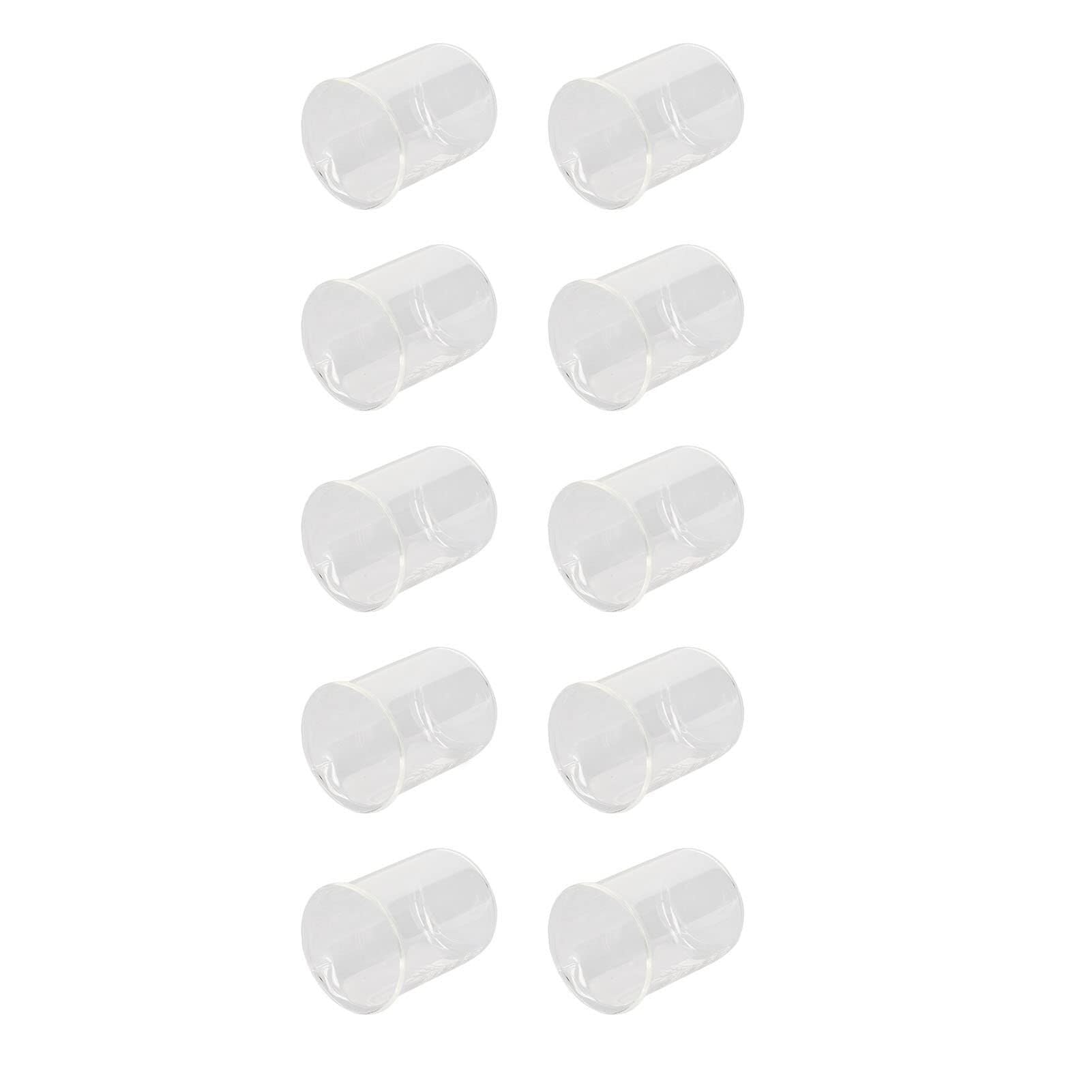 Set di Becher di Misura in Vetro - 10 Pezzi 50ml in Vetro Borosilicato Graduato per Laboratorio e Cucina