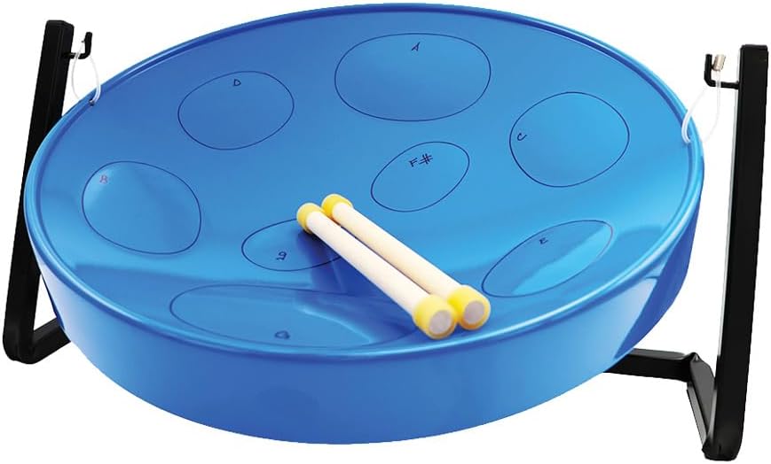 Panyard JJ Jumbie Jam Steel Ready to Play Kit-Blue G-Major with Table Top Stand-Made in USA Authentic Pan (W1085)