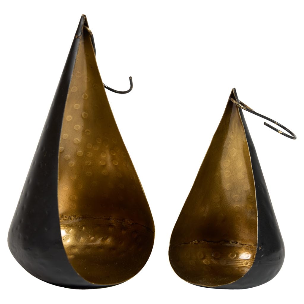 Tealight Holder Set of 2 Decorative Brass Tea Light Candle Lanterns
