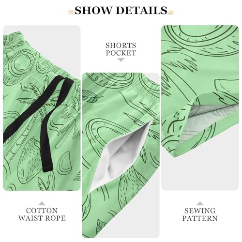 Men's Pajama Shorts Coconut Athletic Pajama Sleep Bottoms with Pockets 23020054