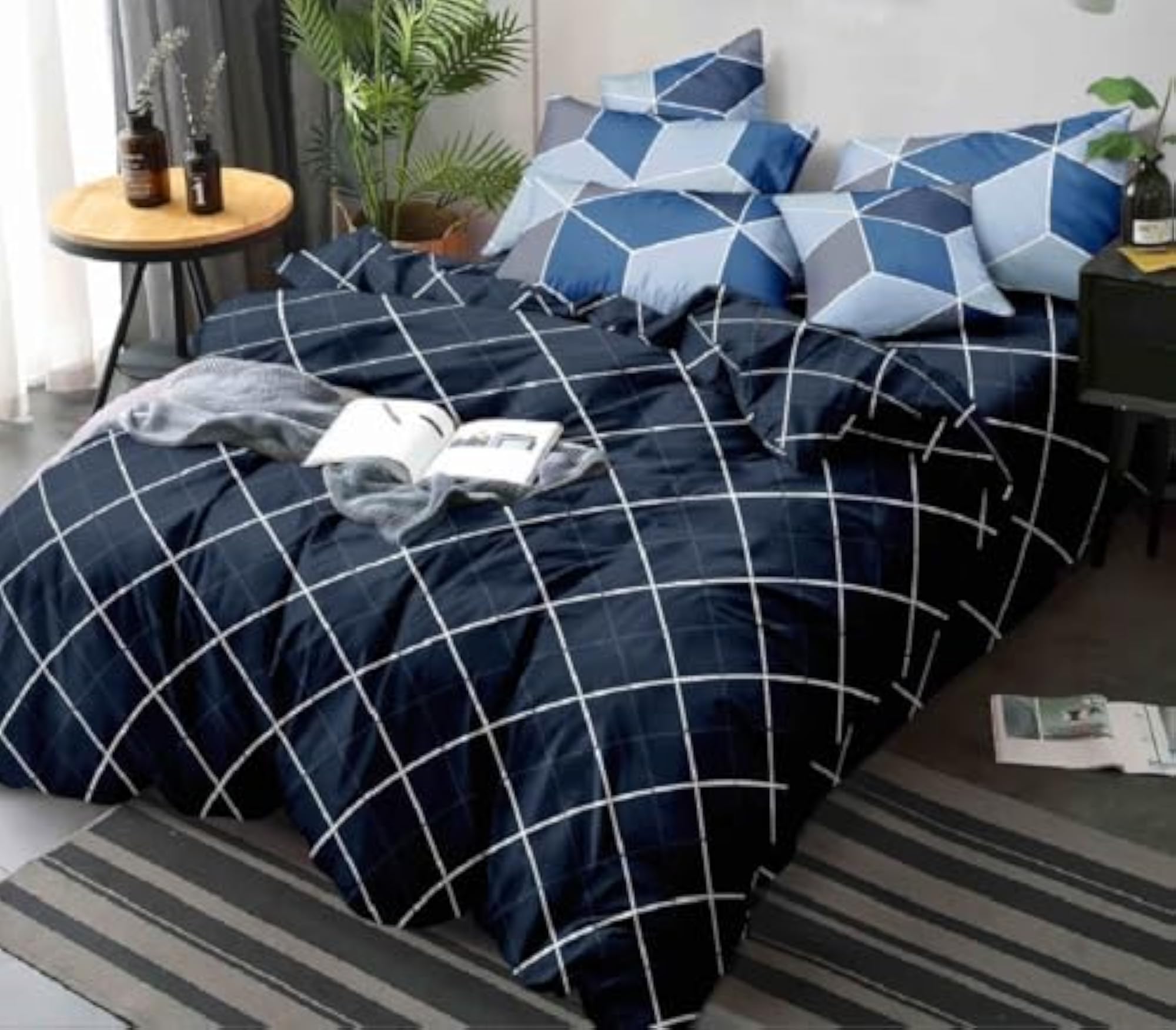 350tc Reversible Comforter Double King Size Bedding Set