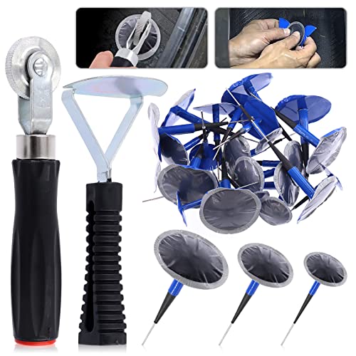 Glarks Kit d'outils de réparation de pneus de 26 pièces comprenant 1 rouleau d'emplâtre pour...