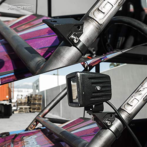 Xprite 1.75 Inch Roll Bar Mounting Brackets, Universal Adjustable LED Light Bar Brackets, Roll Cage & Bull Clip Holder for UTV ATV Can Am Maverick X3 Polaris RZR XP Side by Side and More Models by Xprite - Image 5
