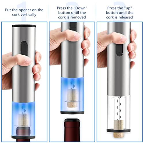 Electric Wine Opener, Wine Bottle Opener Set, 6 In 1 Red Wine Accessories Opener Gift Set With Foil Cutter, Stopper, Pourer For Home, Restaurant, Birthday, Wine Lover #TOP4