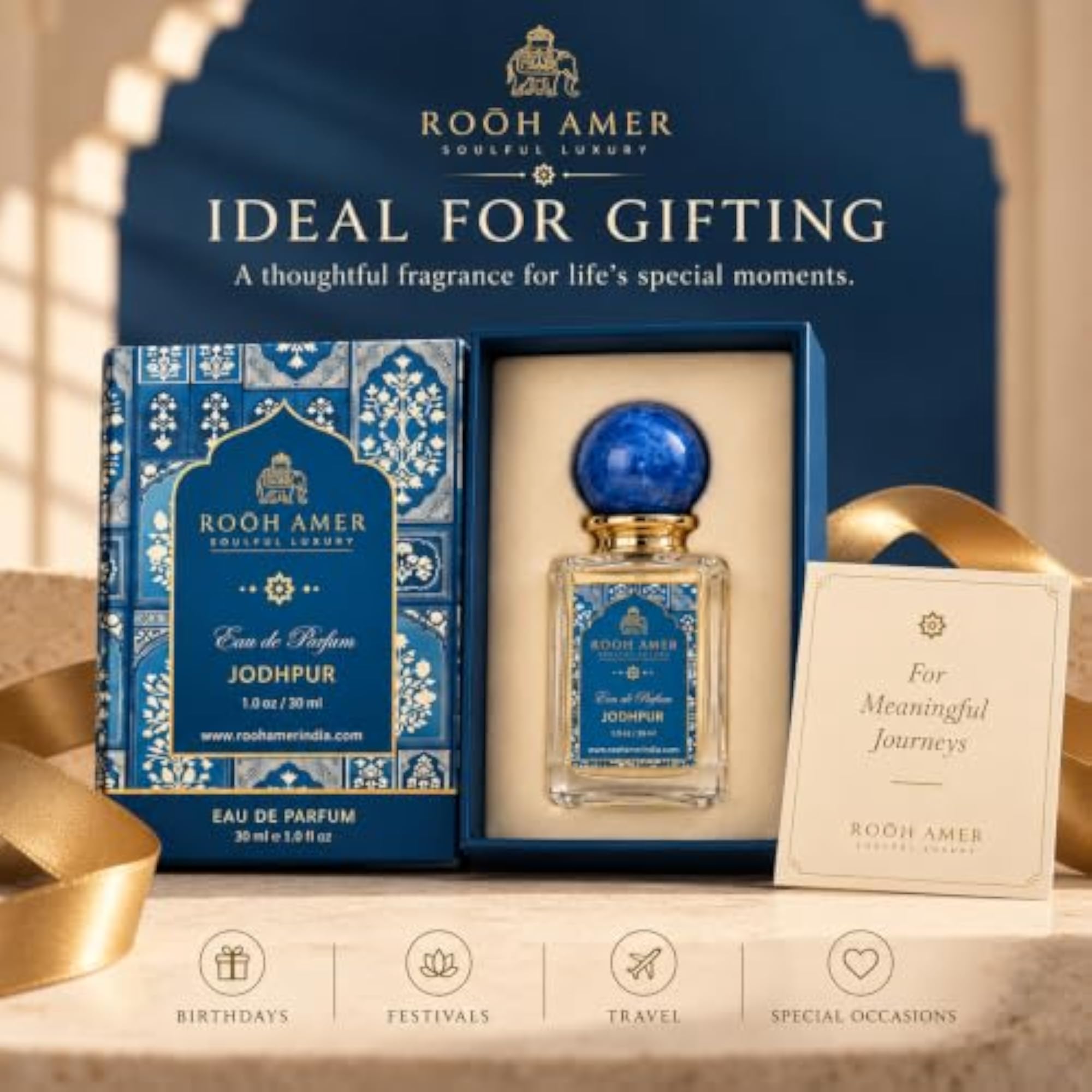 Jodhpur Eau de Parfum, Unisex Fresh Aquatic Citrus Fragrance