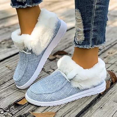 Winter Boots For Women 2025 Dressy Snow Boots Fur Lined Warm Slip On Casual Fashion Trendy Comfortable Ankle Booties
