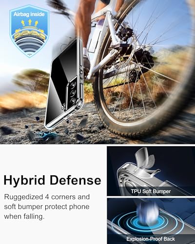 Image of HOOMIL Case for Samsung Galaxy S21+ Plus (ONLY 6.7-Inch), Non-Yellowing, Drop Protection, Anti-Scratch Transparent Hard Back Phone Cover - Black Clear