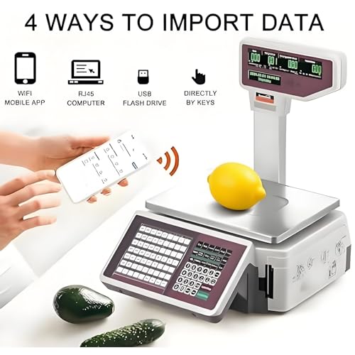 Báscula digital con impresora y pantalla dual 30kg miniatura 3