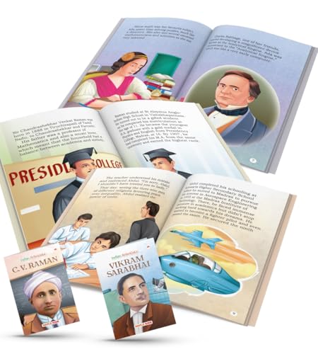 Image of Story Books for Kids (Set of 15 Books) (Illustrated) - Scientists - Biographies for Children - Einstein, Newton, CV Raman, Homi Bhabha, Abdul Kalam, Pythagoras, Nikola Tesla, Carl Linnaeus, - Age 6+
