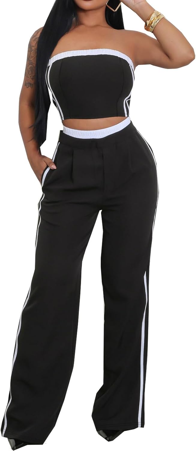 SxClub Two Piece Outfits for Women Casual Sweatsuits Pullover Tracksuit Workout Pants Set