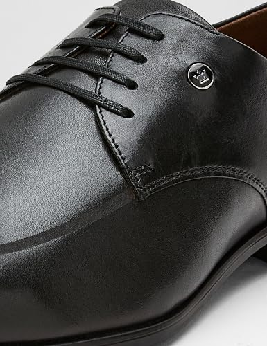 Image of Louis Philippe Men Premium Leather Breathable Lining Material Anti Slip with Heel TPR Sole Formal Derby Shoes