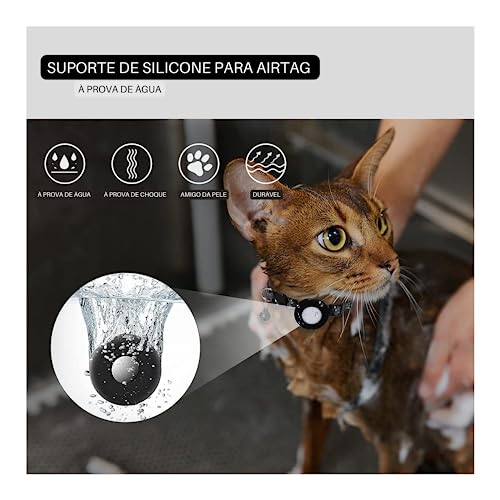 Coleira Pet Anti Perda De Nylon Com Detalhes Reflexivos E Sininho, Coleira Com Capa de Silicone Comp