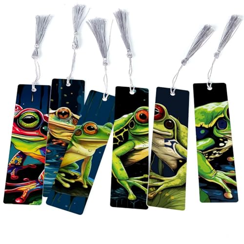 Marque-pages grenouille (lot de 6) colorés pour livres et lecture