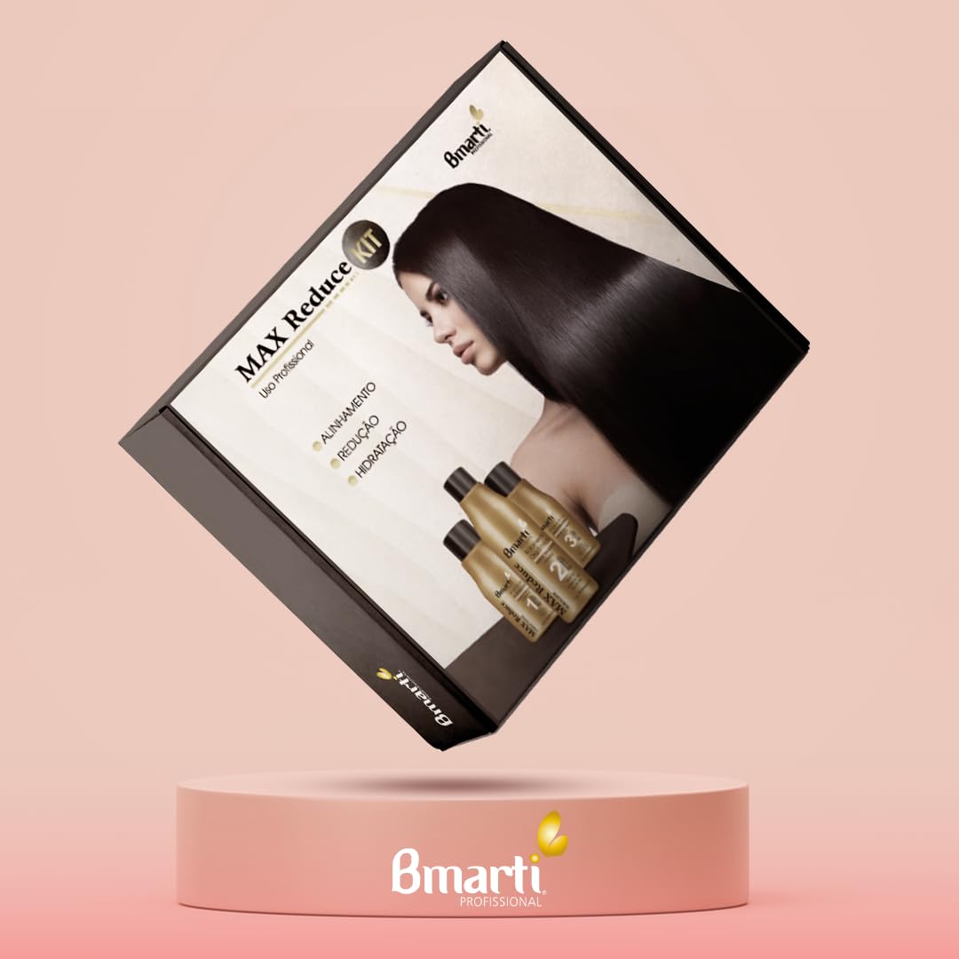 Max Reduce - Trattamento Lisciante Capelli Organico Professionale - Keratina, Anti-Crespo, Riduzione Volume e Liscio Perfetto - Kit Completo 3 Pz. (100+120+100 ml)