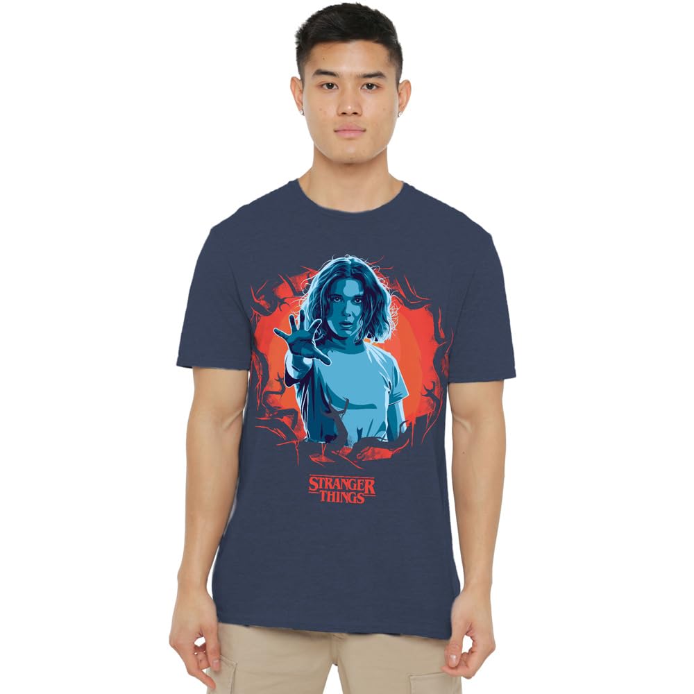 Stranger Things Eleven Reach Out Unisex T Shirt, Heather Navy, XX-Large