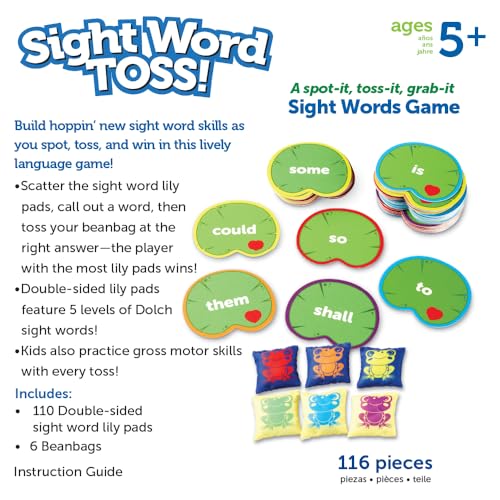 Learning Resources Sight Word Toss, Sight Word Phonics Games, Reading Flash Cards, Ages 5+ by Learning Resources - Image 6