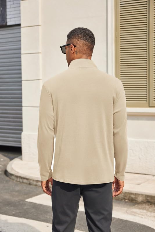 COOFANDY Mens Fleece Quarter Zip Pullover Long Sleeve Mock Turtleneck Sweatshirts Thermal Workout Golf Polo Shirt - Image 7