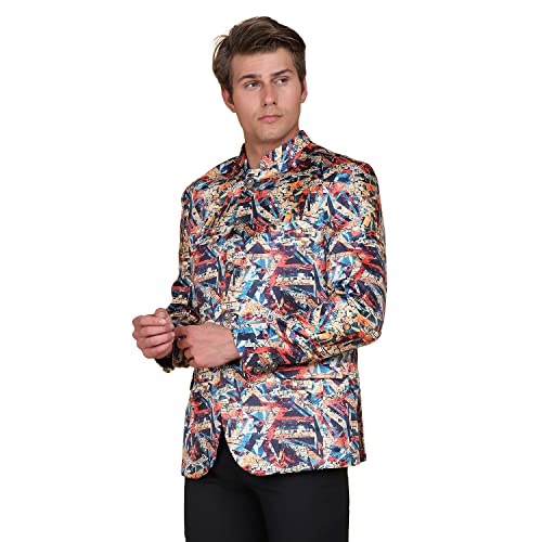 Image of TAHVO Men Slim FIT Printed RAJWADA Formal Suit Set