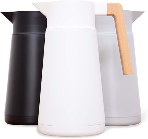 Miniatura 16 de Hastings Collective Jarra térmica de café de 68 onzas, jarra grande aislada de acero inoxidable, termo de doble pared de 2 litros, dispensador de