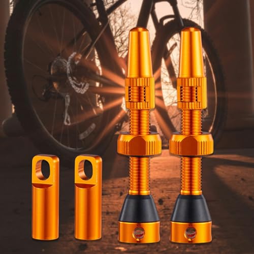 Válvulas Tubeless para Bicicletas, Válvulas de Aleación Ligera de 60 mm con Herramienta Removedora de Núcleos y Tapones miniatura 7