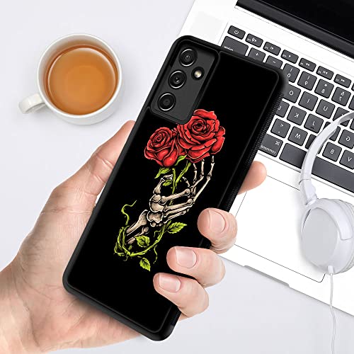 Zhegailian For Samsung Galaxy A14 5G Case,Red Rose Skull Pattern Design Galaxy A14 5G Cases For Girls,Hard Pc Back Cover[Non-Slip Shock Absorption] Soft Tpu Protective Case For Samsung Galaxy A14 5G #TOP4