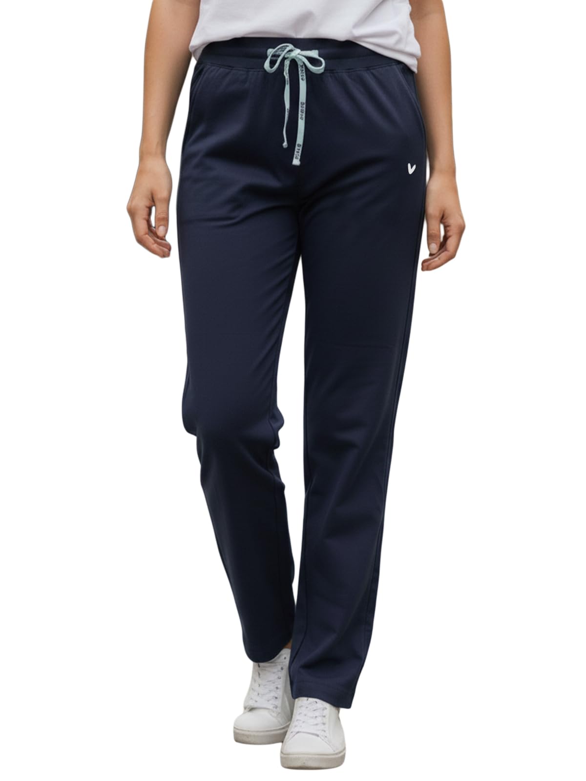 PYNK Super Soft Cotton Elastic Waist Band Slim Fit Trackpants with Side Pockets-image-42