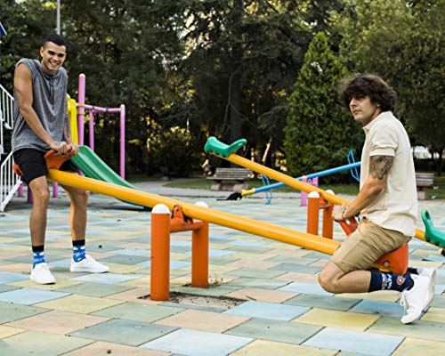 Socks N Socks-Men's 5Pairs Cotton Colorful Funky Word Pun Novelty Socks Gift Box #TOP1