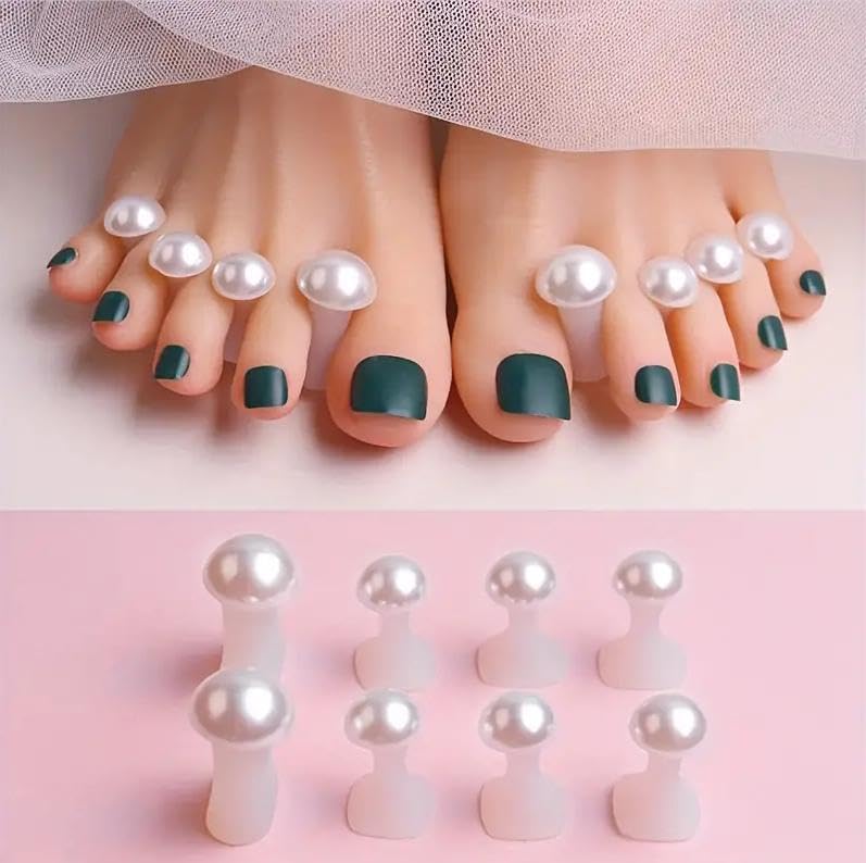 16 separatori per dita dei piedi, per smalto e pedicure in silicone, distanziatori per piedi, barelle, protezioni per smalto (perla)