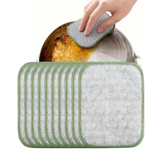 Image of 2026 New Multipurpose Wire Dishwashing Rags, Double Layer Metal Scrubbing Pads, Non-Scratch Reusable Cleaning Cloths for Kitchen, Pots, Pans, Sinks, Wet and Dry Use (10Pcs)