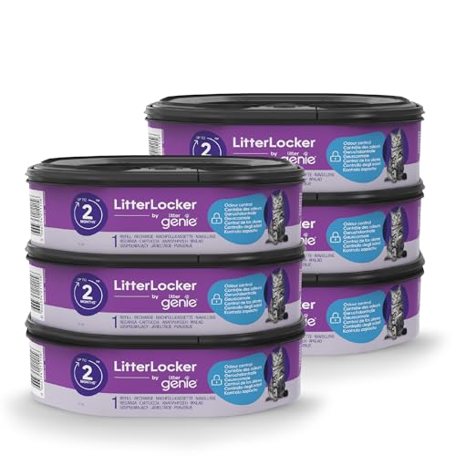 Litter Genie LitterLocker, 6er-Pack Nachfüllkassette, Original-Spezialfolie mit Geruchsbarriere garantiert 100% Geruchsschutz, 2-Monats-Kassette