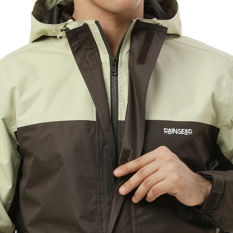Image of Zeel Raingear Stylish Rain Jacket for Men Waterproof for Bike Riders with Adjustable Hood along with inner pockets,Waterproof Rainwear with Lightweight Polyester Jacket, ZRR002