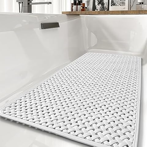 tchdio Non Slip Bathtub Mat & Shower Mats for Inside Shower with Suction Cups and Drain Holes, Machine Washable Bath Tub Mat for Baby and Elderly, Shower Floor Mat Bath Mats for Bathroom Tub, 14”x27” Cover