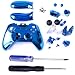 HDE Xbox One Controller Blue Chrome Shell Case Wireless Gaming Replacement Cover Kit with Screwdriver Set