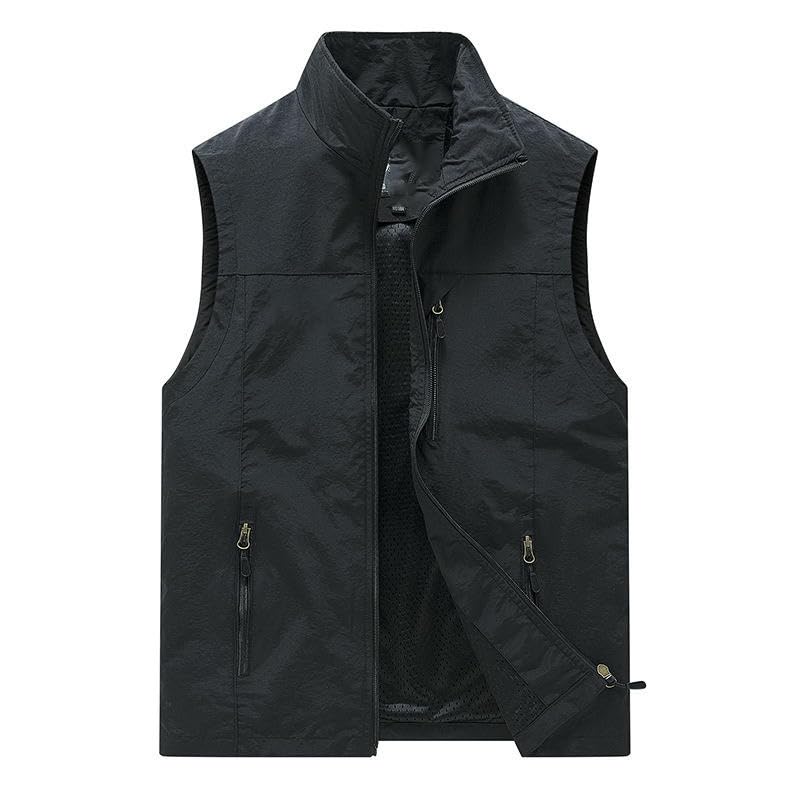 Chaleco de fotografía masculino USTZFTBCL con cuello alto para verano casual 6