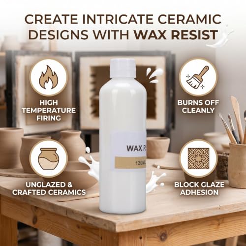 Cera para esmalte cerámico Qcwwy líquido protector para vidriado blanco de 120 ml 3