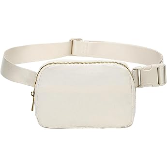 Bum Bag Women Belt Bag Men Women Nylon Waist Bags Crossbody Bag Shoulder Bag Small Neck Pouch with Adjustable Strap for Sports Running Travel Driving Hiking Beige