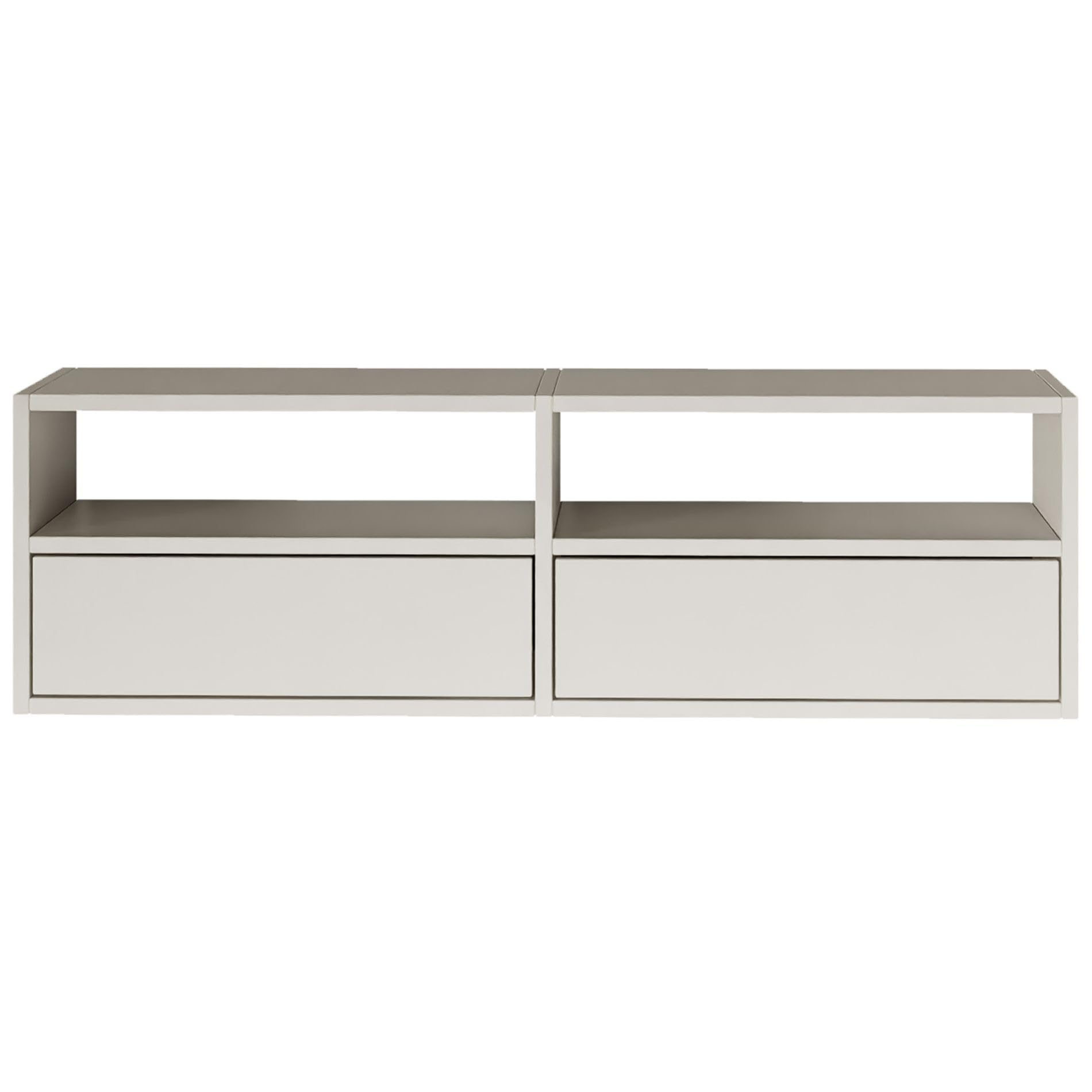Selsey TV Lowboard - Weiß Farbe Moderne Fernseher Kommode 100 x 30 x 30 cm (BxTxH) TV Unterschrank für Wohnzimmer Schrank mit Klappen Push to Open Lowboard Hängend TV Cabinet Wandmontage