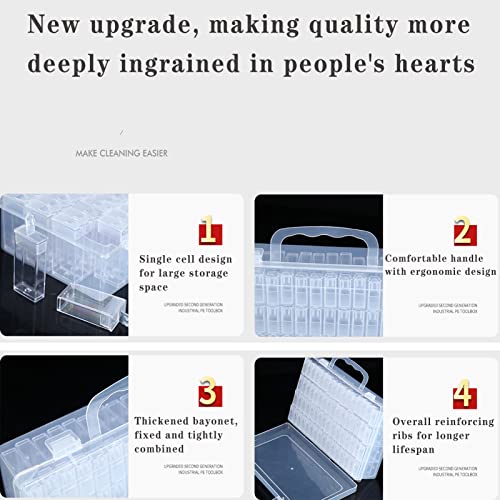 Image of 64pcs Grids Bead Organizer and Storage Diamond Painting Containers Portable Plastic Case Box Arts Crafts Storage for Seeds Beads Sewing Cosmetic Nail Glitter Powder Small Parts Rhinestones (Square)