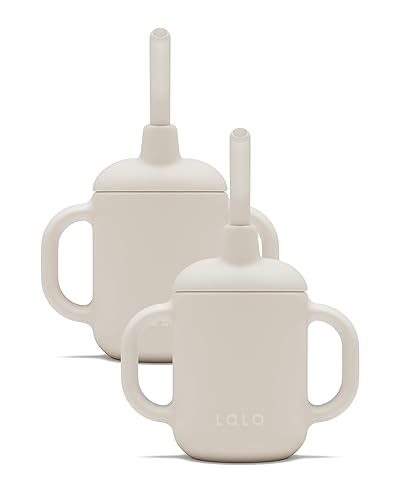 Miniatura 14 de Lalo Little Cup, Vaso con Pajita de Silicona No Tóxica con Asas - Vaso Entrenador para Bebés y Niños Pequeños - Sistema de Entrenamiento de Mini