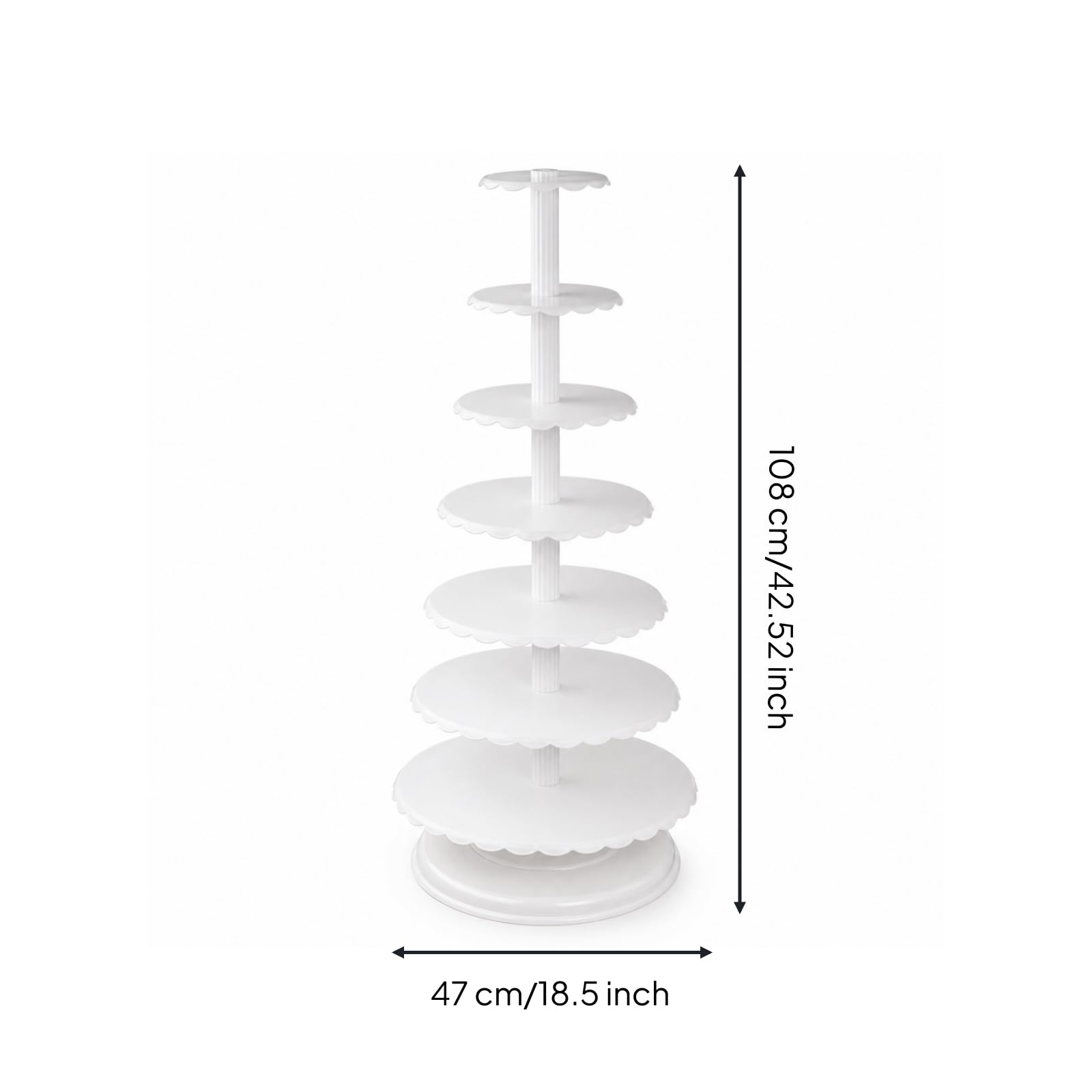Colcolo Soporte para Tartas Soporte Pastelero Expositor de Postres Bandeja para Pasteles Base Ancha Plástico Atornillada y Niveles Estables para Múltiples