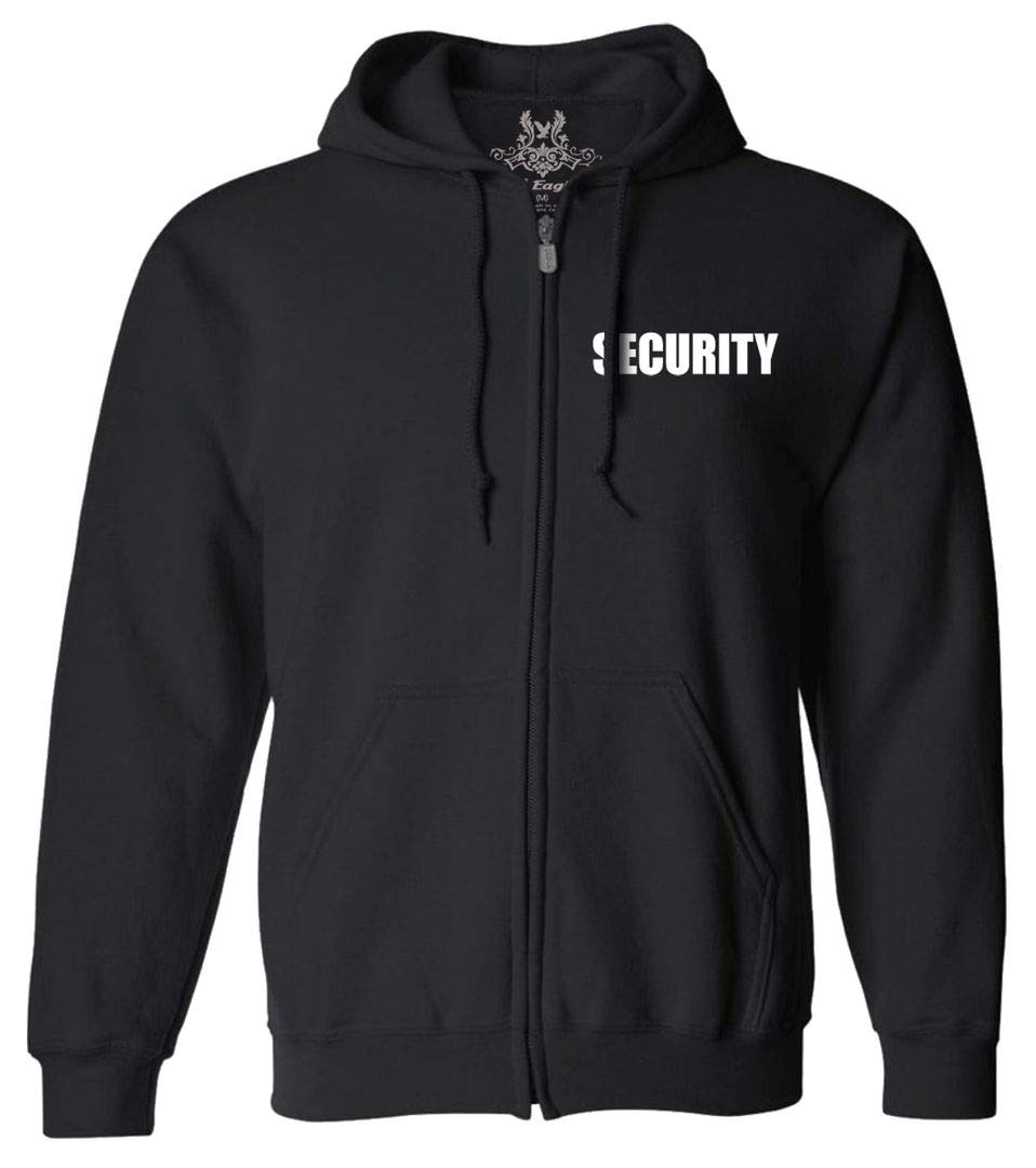 Gs-eagleFor Men's Security Zip Up Black Hoodie